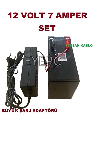 EYE PC Pilsan Uyumlu Oyuncak Traktör Için Akü Ve Şarj Adaptörü 12v 7 A Akü -3.5 Amper Adaptör