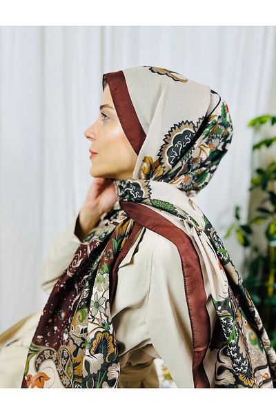 kubbe Floral Pattern Soft Cotton Shawl - Capture a Peaceful and Stylish Style with Retro Ethnic Pattern