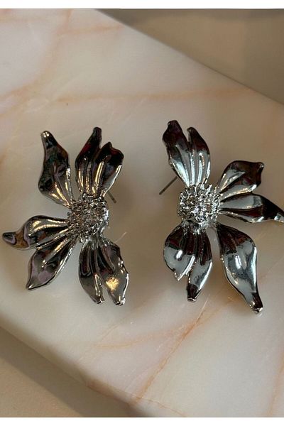 MioArt Women's Flower Flower Gold Earrings