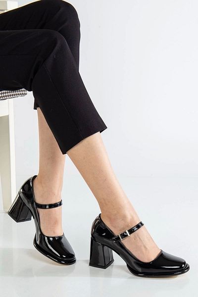KAZAX Puar Black Patent Leather Heeled Shoes