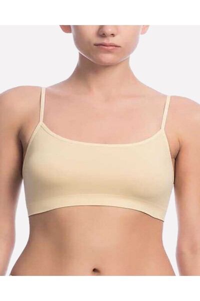 BENALİ Underwear (3 Pcs) Nbb Thin Strap Without Pad Seamless Half Bustier Tan...