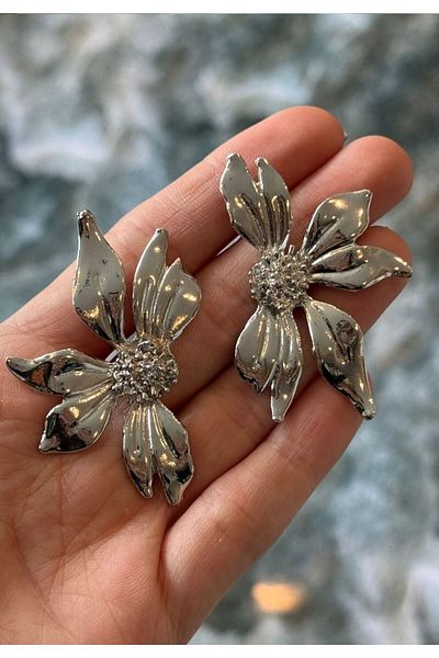 MioArt Women's Flower Flower Gold Earrings