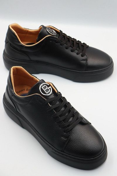 Sanvio Tarzkar Men's Black Daily Flexible Comfortable Stitched Lightweight Eva Black Sole Walking Guaranteed Sports Shoes