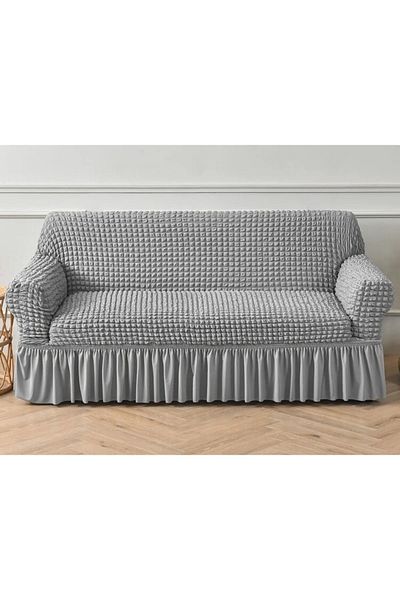BAQDO Bürümcük 3+3+1+1 Seat, Sofa, Sofa Bed Cover, Elastic Sofa Cover 3311 Set Gray