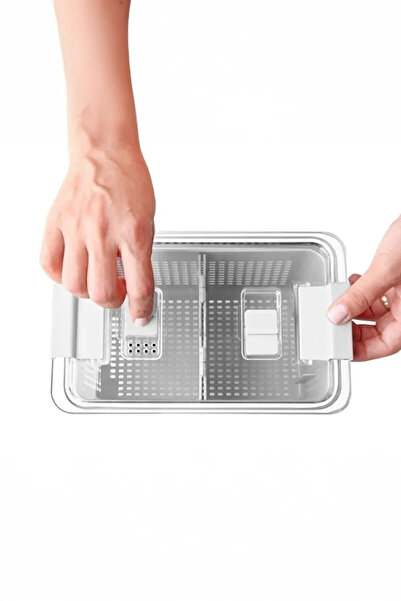 Arar Home 4-Piece 2.5 Liter Strainer Compartment Organizer Refrigerator Airtight Storage Container