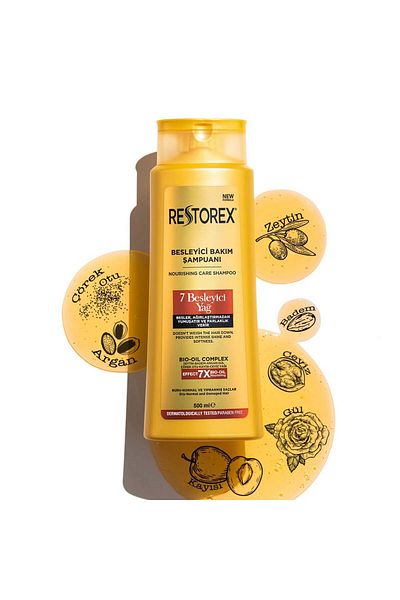 Restorex 500 ml șampon de îngrijire - 7 uleiuri nutritive