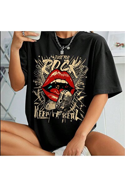 Alviora Newon Women's Rock Printed T-Shirt in Cotton