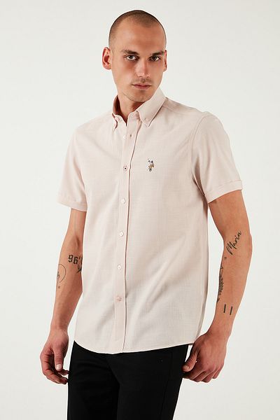 U.S. Polo Assn. ΒΑΣΗ. Πόλο 100% βαμβακερό κανονικό γιακά με κουμπιά πουκάμισο με λογότυπο Ανδρικό πουκάμισο G081GL 0042083854