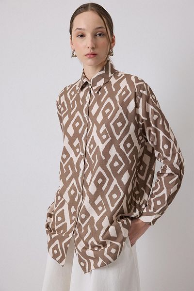 Touché Privé Cămașă oversize cu model 100% bumbac