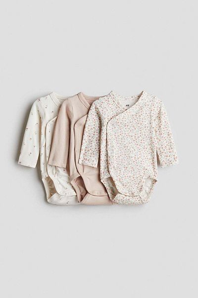 H&M مجموعة من 3 بدلات للجسم ملفوفة