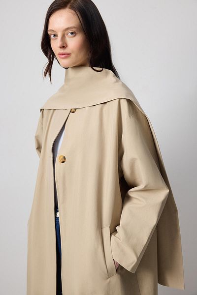 Touché Privé Trench Coat with Shawl Detail