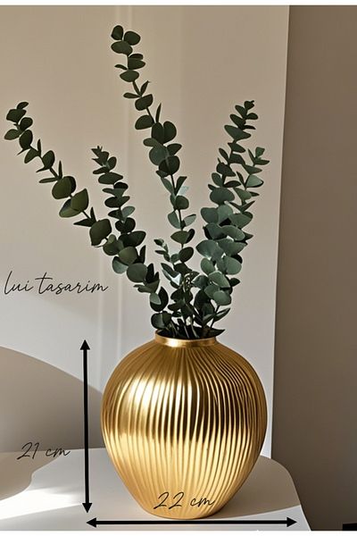Lui Tasarım مزهرية سيراميك أنيقة كبيرة الحجم على الطراز الأوروبي الشمالي من Gold Avant-Garde Trend
