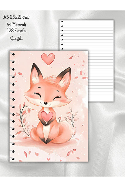 daily notebook دفتر مدرسي مقاس A5 مكون من 64 ورقة مخططة من Fox (مقاس 15 × 21 سم)