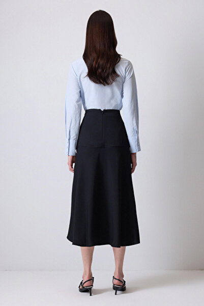 Touché Privé Satin Skirt with Belt