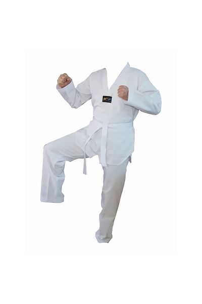 Remege Spor Malzemeleri Μη εκτυπωμένο κοστούμι Taekwondo - Μη εκτυπωμένο Dobok για αρχάριους, Κοστούμι Taekwondo με λευκό γιακά, Dobok