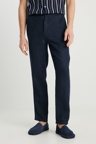 WRANGLER Regular Fit Normal Waist Straight Leg Linen Trousers Men's Pants W 2510479410