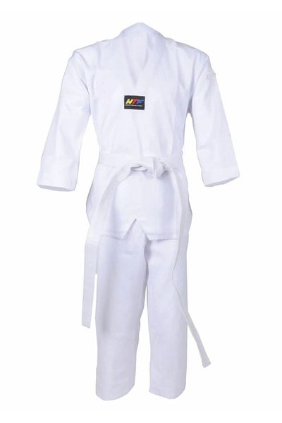 Remege Spor Malzemeleri Μη εκτυπωμένο κοστούμι Taekwondo - Μη εκτυπωμένο Dobok για αρχάριους, Κοστούμι Taekwondo με λευκό γιακά, Dobok