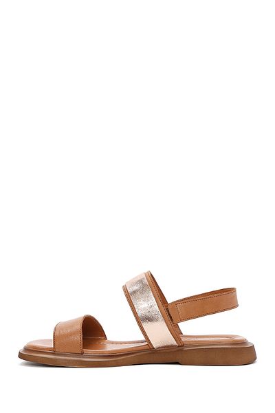 Derimod Women's Tan Buckle Leather Sandals 25Sfd 363014