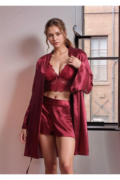 Loule Women's 6 Piece Nightgown & Dressing Gown & Pajamas Set Gift and Dowry Set La.L01.I1.Ss011