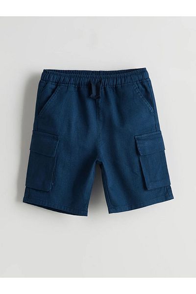 LC Waikiki Pantaloni scurți pentru băieți LCW Kids Indigo din Gabardină cu talie elastică
