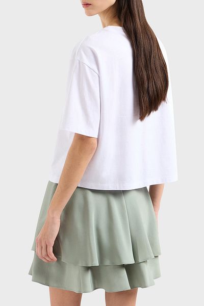 Armani Exchange Armani Exchage 100% Cotton Cropped Fit Crew Neck Logo t Shirt t Shirt Xw 000520   Af10359 U