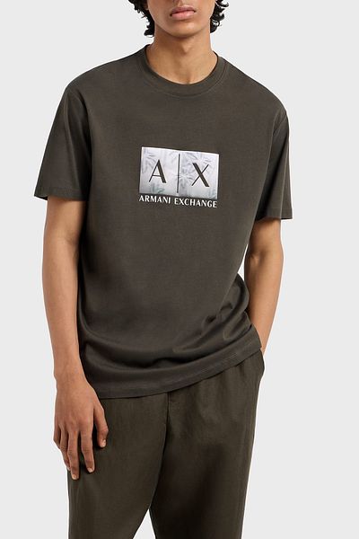 Armani Exchange Armani Exchage εμπριμέ 100% βαμβάκι κανονική εφαρμογή με λαιμόκοψη ανδρικό μπλουζάκι XM 000555   AF10358