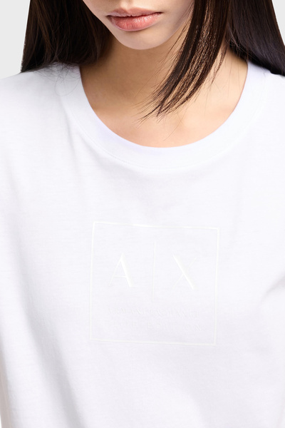 Armani Exchange Λογότυπο Armani Exchage 100% βαμβακερό μπλουζάκι με λεπτή εφαρμογή με λαιμόκοψη T SHIRT XW 000530   AF10359 U000