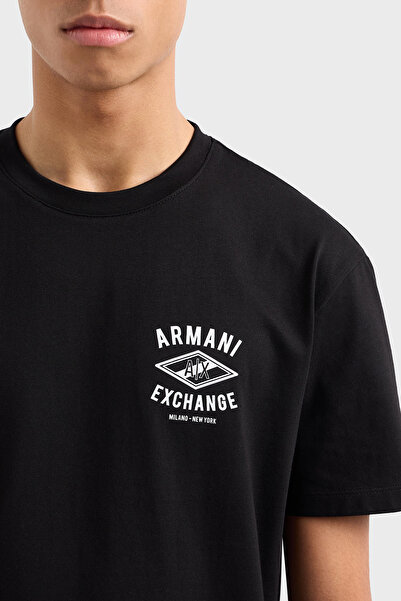 Armani Exchange Λογότυπο Armani Exchage με στάμπα 100% βαμβάκι κανονική εφαρμογή με λαιμόκοψη ανδρικό μπλουζάκι XM 000550 AF1