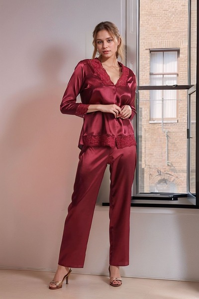 Loule Women's 6 Piece Nightgown & Dressing Gown & Pajamas Set Gift and Dowry Set La.L01.I1.Ss011