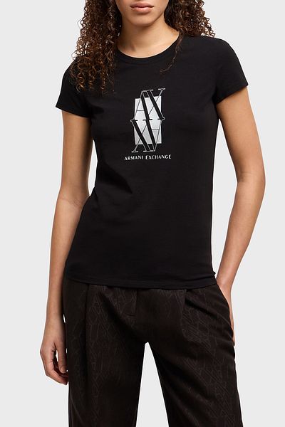 Armani Exchange Tricou cu logo Armani Exchage din bumbac, slim fit, cu decolteu, XW000511 AF11929 UC001