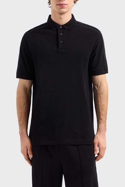 Armani Exchange Ανδρικό μοντέλο για μπλουζάκια με λογότυπο Reguler Fit με στάμπα από βαμβακερό νυφικό πόλο και πέτο