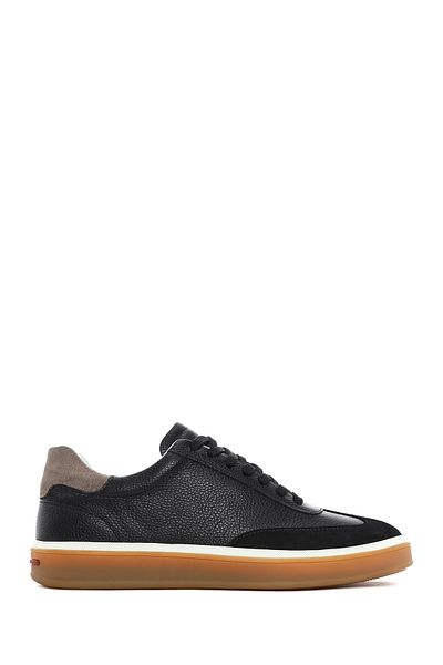 Derimod Men's Black Lace-Up Leather Sneaker 25Sfd 641914