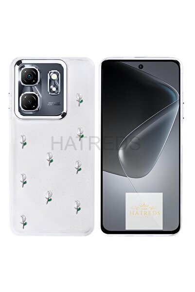 Hatreds İnfinix Smart 9 Kılıf Kamera Koruma Çıkıntılı Metalik Çıkartma Figürl...