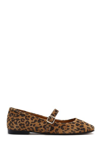 Derimod Balerini din piele cu dungi leopard pentru femei 25SFD 420110
