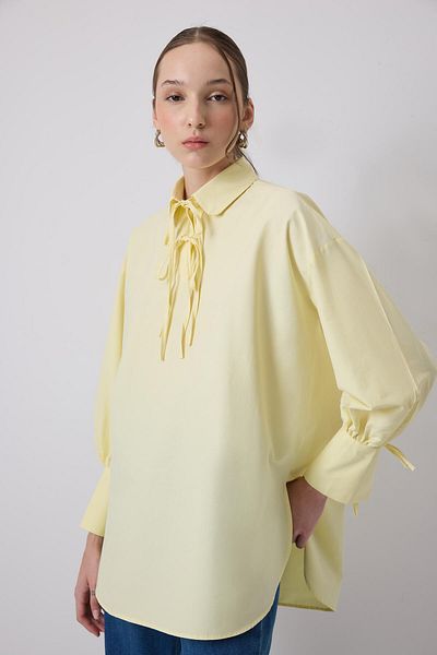 Touché Privé 100% Cotton Piping Shirt Collar Tunic