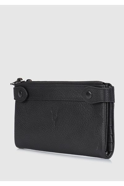 Carrera Carrera Car004 Black Genuine Leather Wallet