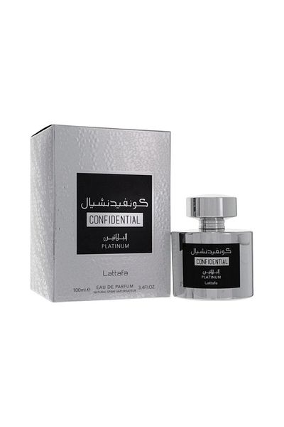 lattafa Confidential Platinum Eau De Parfum 100ml for Long Lasting Refreshing Fragrance