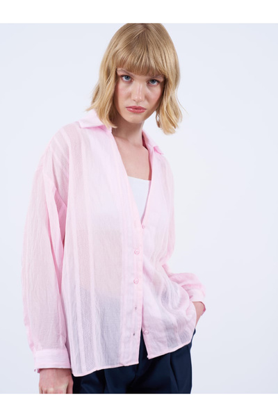 Nisantasimoda Premium Kumaş Transparan Gömlek