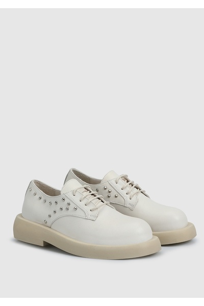 Provoq Екрю шкіряні жіночі туфлі - стильні та зручні