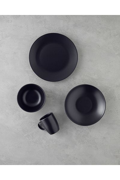 English Home Set de vesela din ceramică Hecha, negru, 4 bucăți
