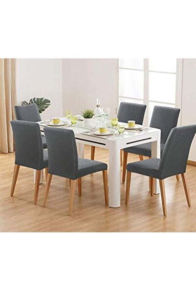 Generic مجموعة من 6 أغطية لكراسي غرفة الطعام، غطاء كرسي من قماش البوليستر عال...