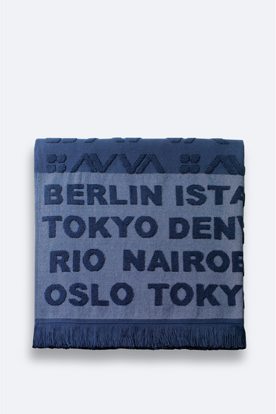 Avva Erkek Lacivert Jakar Şehir Yazılı Havlu A51Y8200