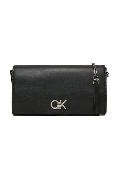 Calvin Klein Dámský řetízek Nastavitelný ramenní popruh Zapínání Ck Logo Černá taška přes rameno K60K 612806 -Beh