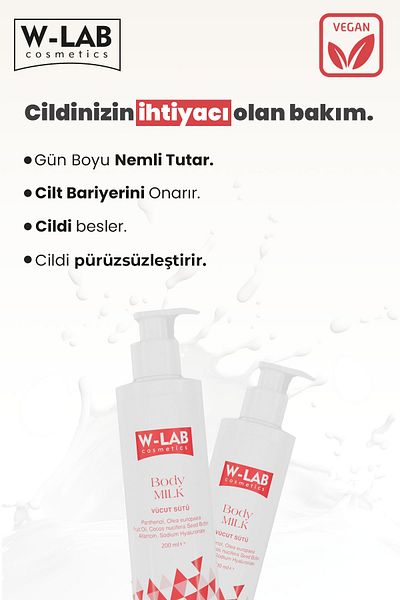 W-Lab Kozmetik 200 ml Body Milk - Body Milk