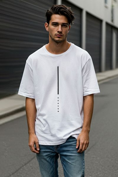 Trendyol Collection Weißes Oversize-T-Shirt mit Textdruck (TMNSS23TS00261)