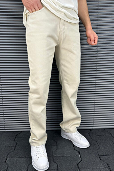 Trendyol Collection 100% pamut krémszínű táskás lábú Gabardine - alkalmi nadrág TMNSS25PL00039