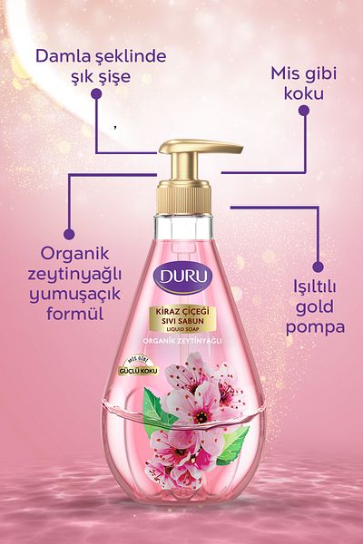 Duru Organic Olive Oil Cherry Blossom - Liquid Soap 1.5 500ml