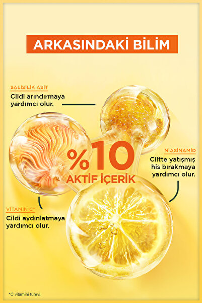 Garnier Vitamin C Parlaklık Etkili Canlandırıcı Tonik Gliserin, Niasinamid, Salisilik Asit 120 ML