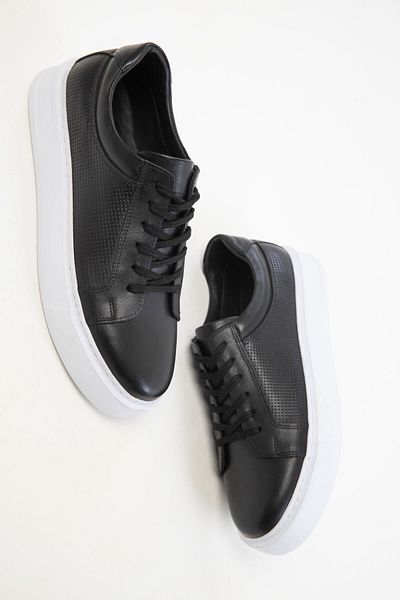 SOHO Black Genuine Leather Men's Sneaker 20511
