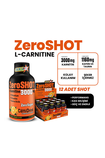 Zero Shot Stacker2 Zero Shot L-carnitine 3000 mg 12 Adet Çilek Aromalı